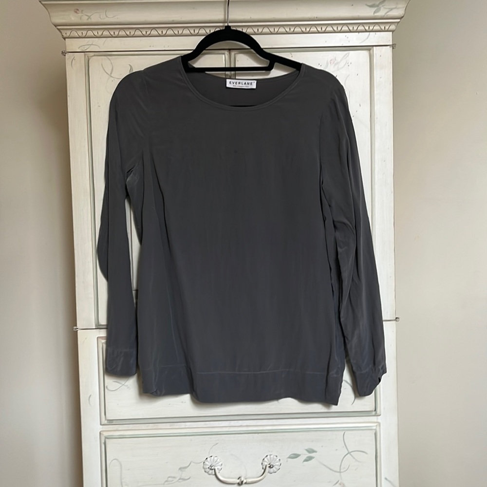 Gray silk blouse